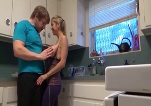 Muscled son fucks his glamorous leggy mom