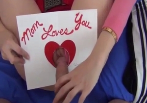 Glamour mom swallows her son jizz